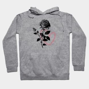 Black Rose & Red Heart Hoodie